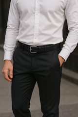 Men's Formal Black Leather Belt