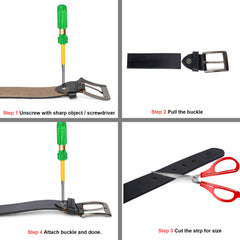 Men's Formal Black Leather Belt