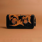 Genuine Leather Floral Clutch Wallet