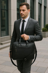 Black Genuine Leather Office