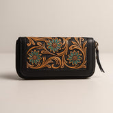 Leather Clutch Floral Wallet