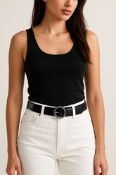 Women's Round Leather Belt