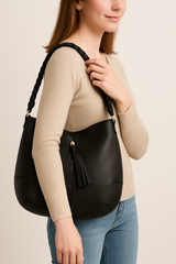 Leather Hobo Tote Bag