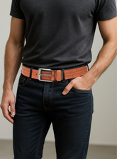 Men' Genuine Leather Brown Belt