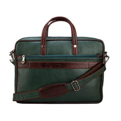 Men's Bottle Green Leather Office Bag