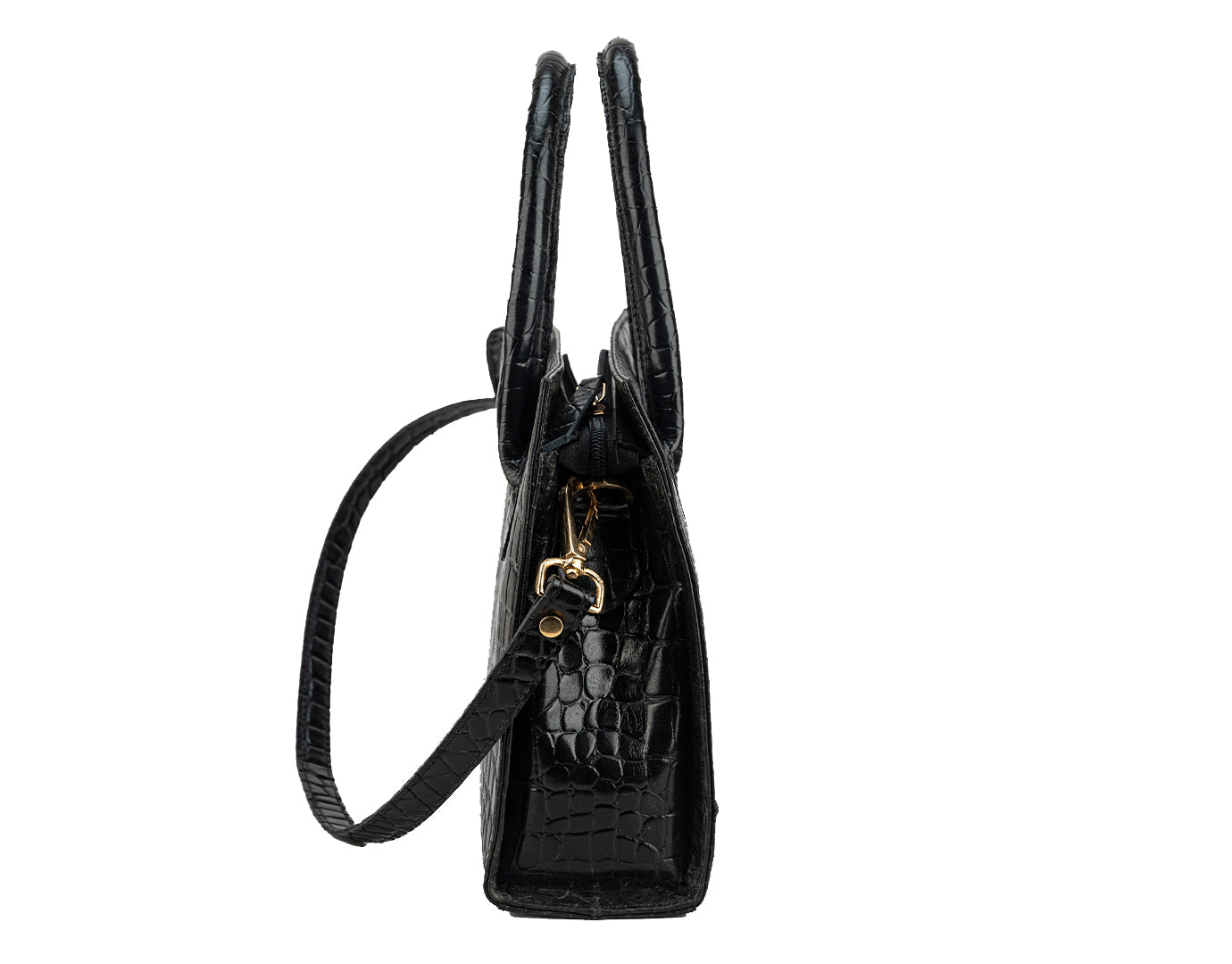 Genuine Leather Crocodile Finish Handbag