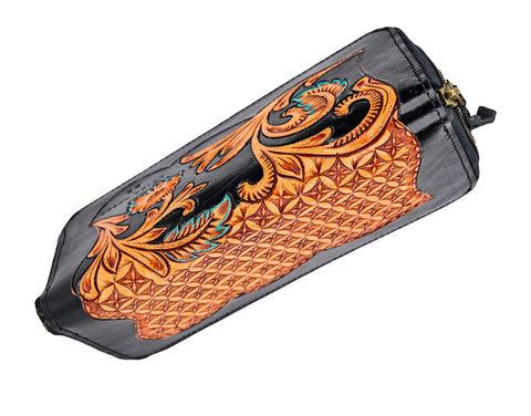 Genuine Leather Floral Clutch Wallet