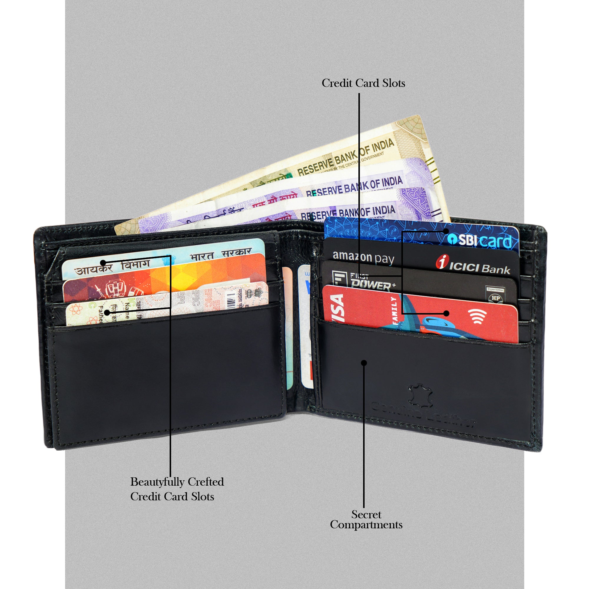 Genuine LeatherBlack Wallet
