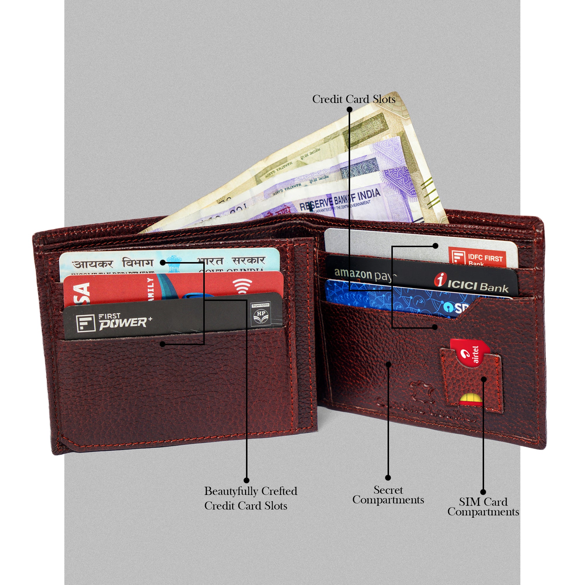 Men's Genuine Leather Brown Wallet