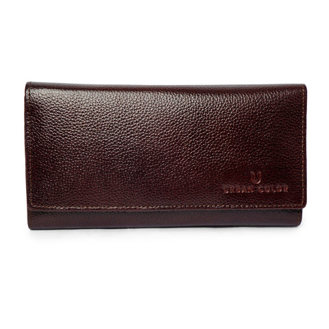 Ladies Medium Flap Leather Clutch Wallet
