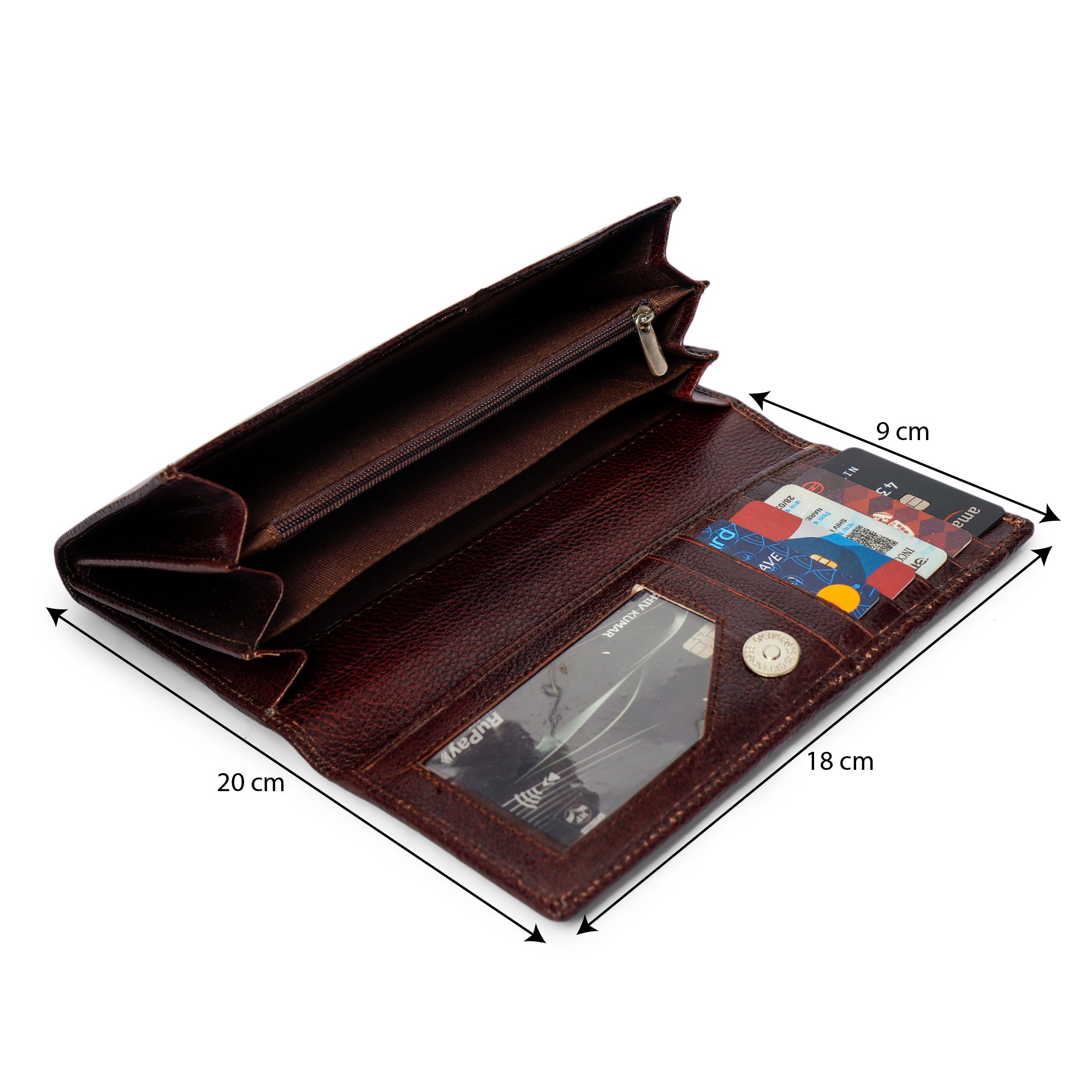 Ladies Medium Flap Leather Clutch Wallet