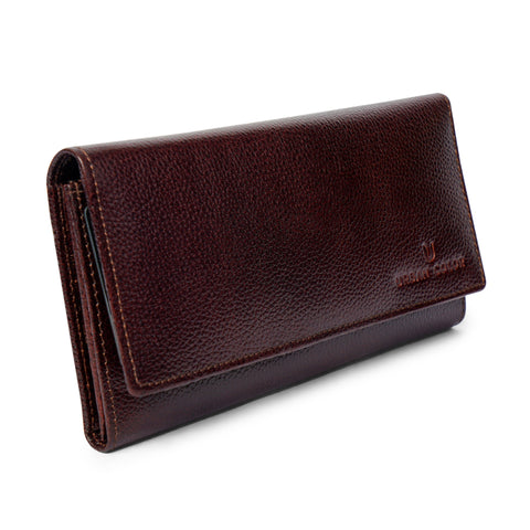 Ladies Medium Flap Leather Clutch Wallet