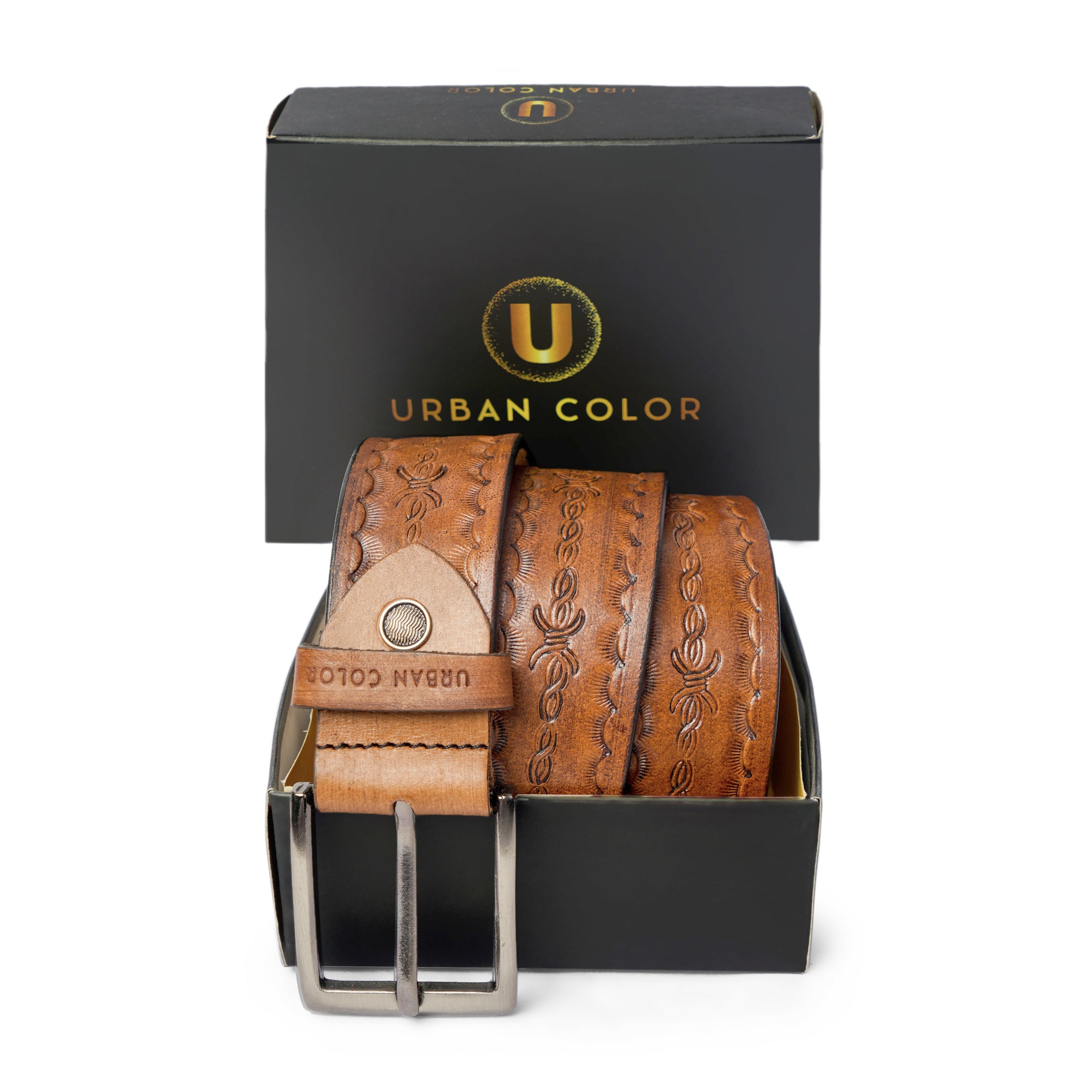Men's Genuine Leather Brown Belt