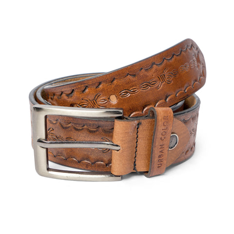 Men's Genuine Leather Brown Belt
