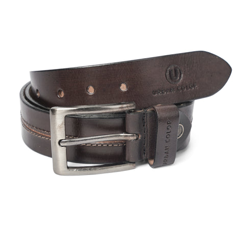 Men's Genuine Leather Dark Brown Belt