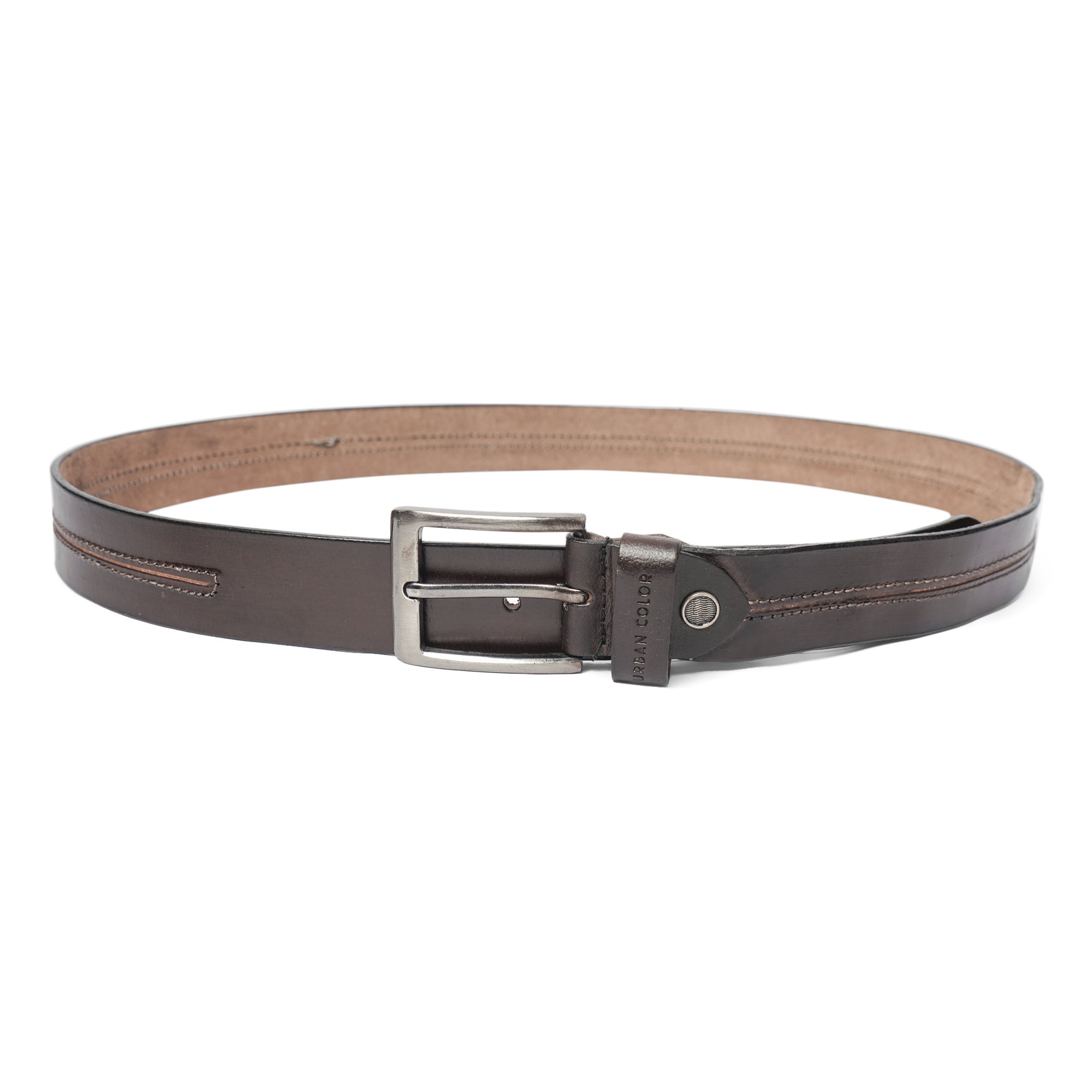 Men's Genuine Leather Dark Brown Belt