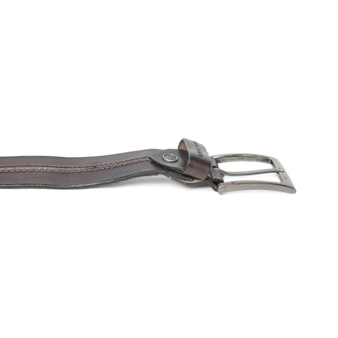Men's Genuine Leather Dark Brown Belt