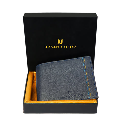 Men's Navy Leather Wallet