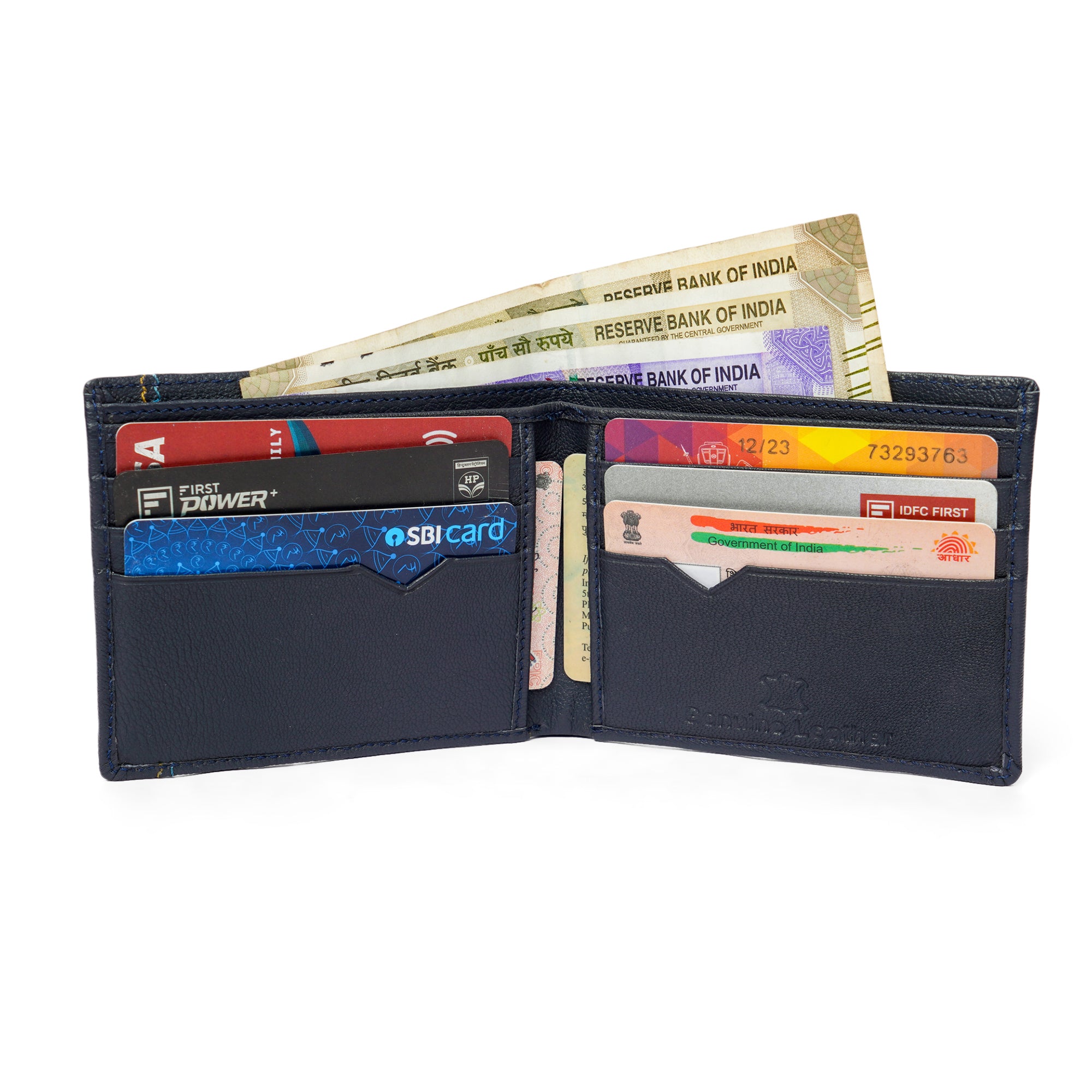Men's Navy Leather Wallet