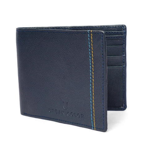 Men's Navy Leather Wallet