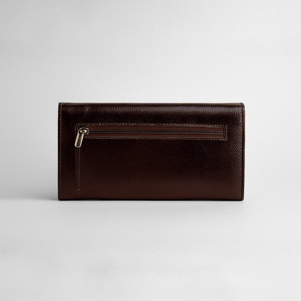 Ladies Medium Flap Leather Clutch Wallet