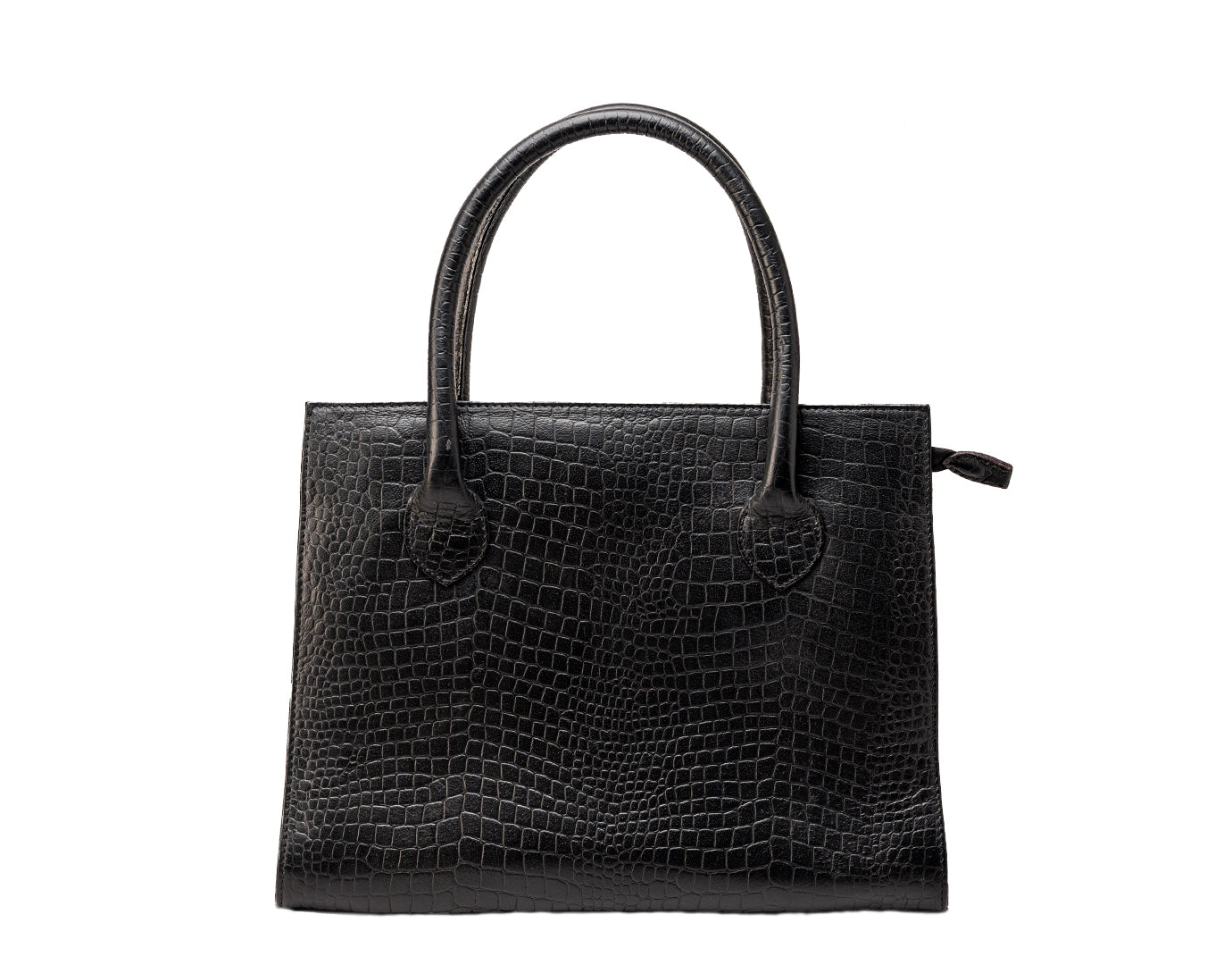 Genuine Leather Crocodile Finish Handbag