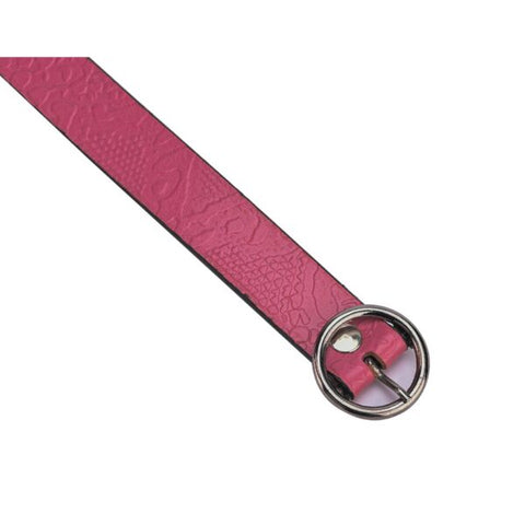 Luxury Pink Pebble Leather Belt