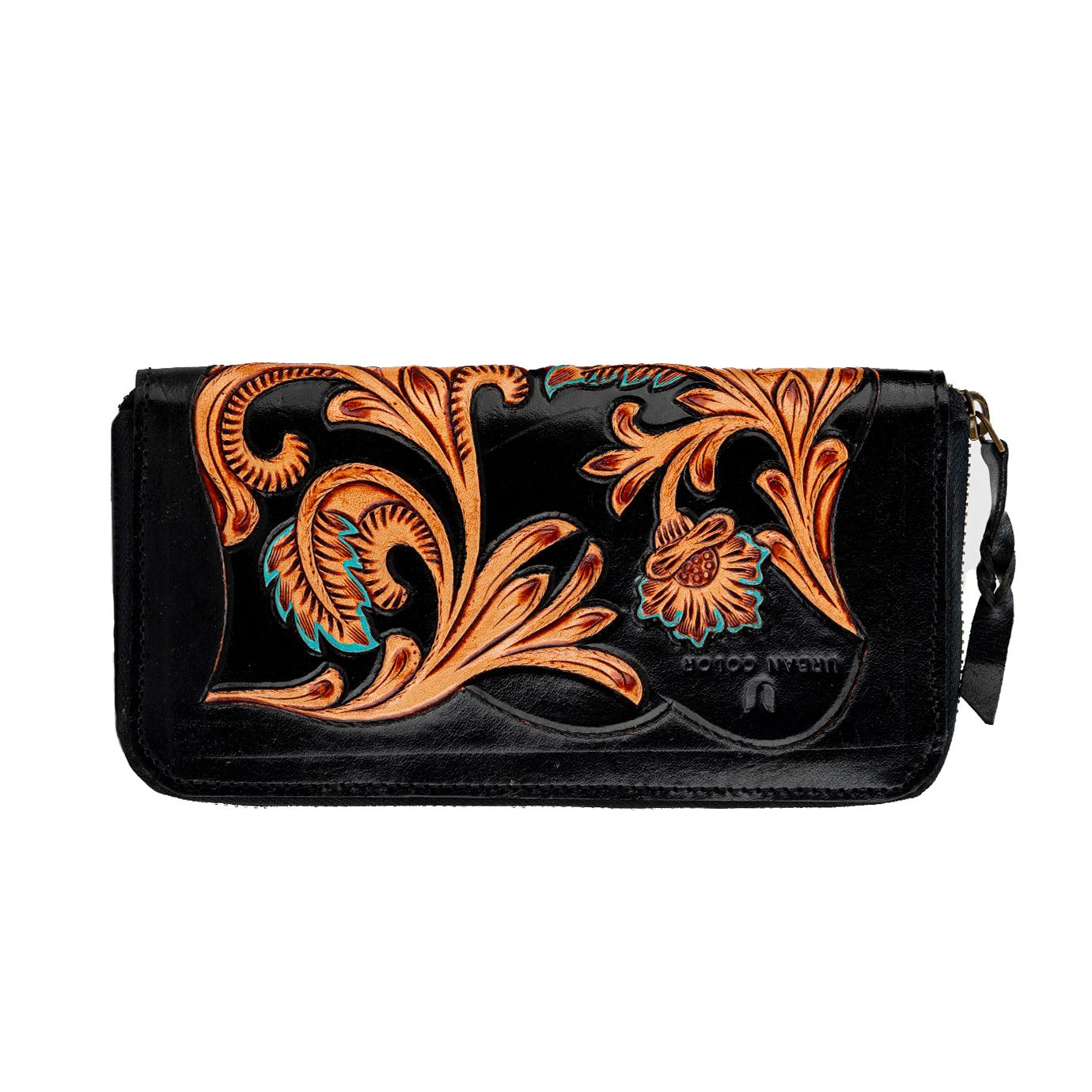 Genuine Leather Floral Clutch Wallet