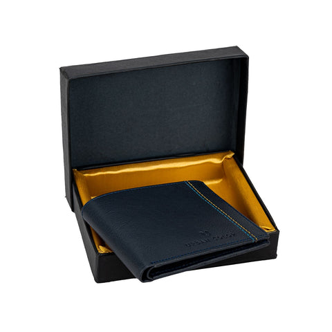 Men's Navy Leather Wallet