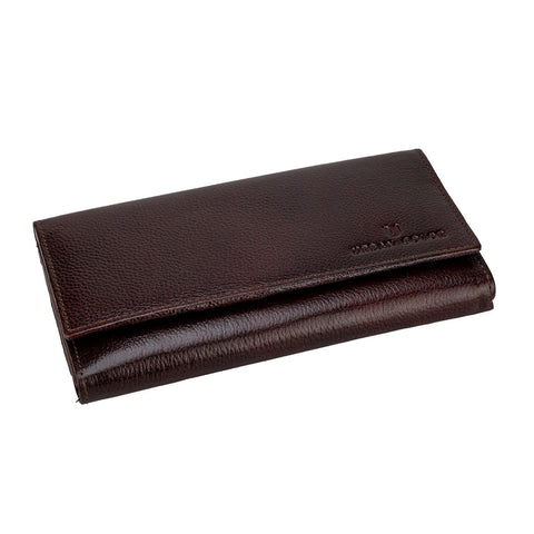 Ladies Medium Flap Leather Clutch Wallet